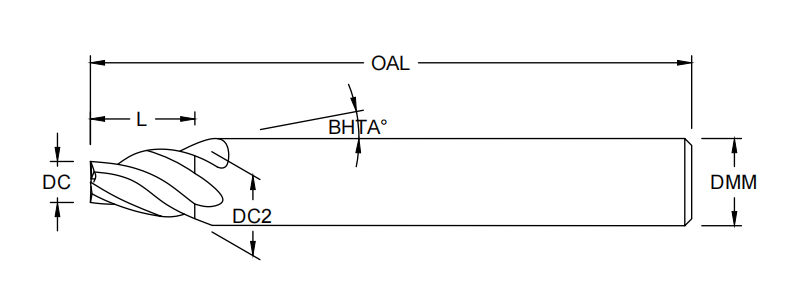 Taper end mill