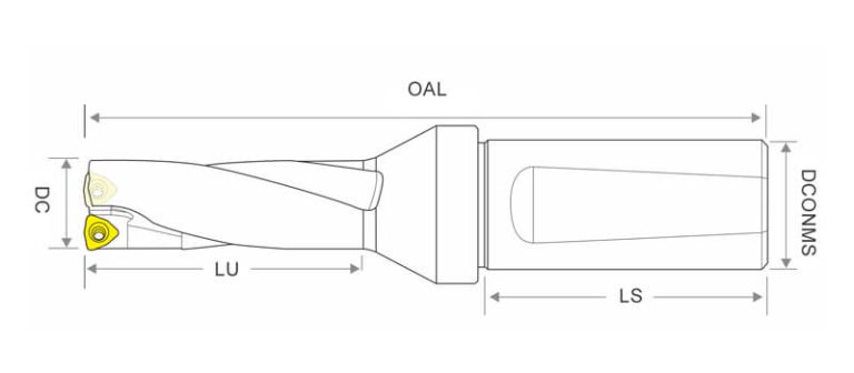 WC2D C20 Indexable Insert Drill